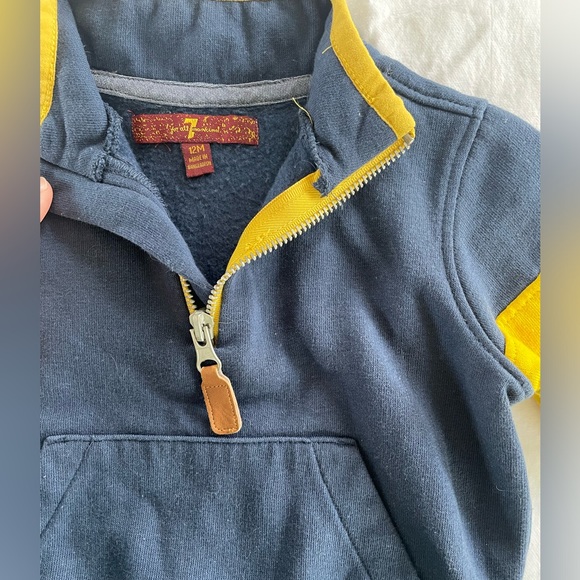 7 for All Makind baby quarter-zip sweatshirt and jean set size 12 months - Picture 3 of 6